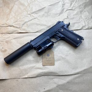 Іграшковий металевий пістолет з глушником та лащером Colt Force Rail G25A Galaxy на кульках 6мм