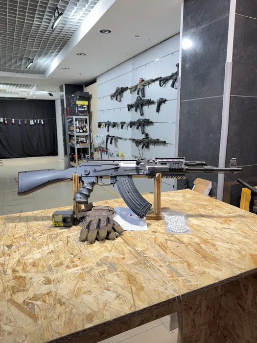 Іграшковий пластиковий автомат AK47 0808CC пружинний з лазером 87 см - Зображення 8