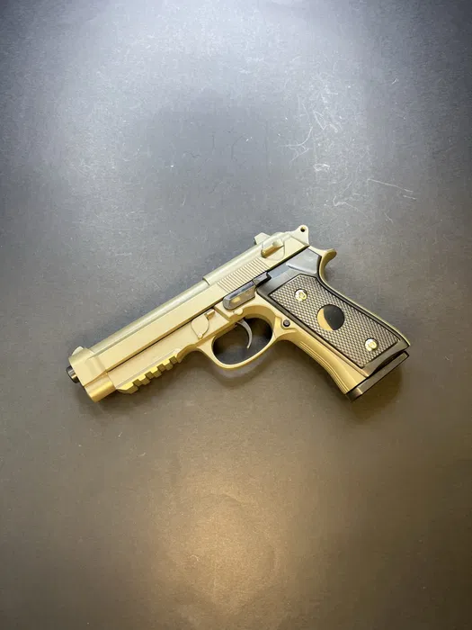 Іграшковий металевий пістолет Beretta M9A3 койот — V22 TAN Vigor, 6 мм, пружинний - Зображення 2
