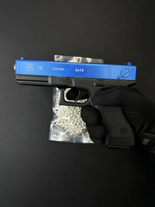 Іграшковий пластиковий пістолет Глок 17 G18 Blue + 500 кульок - Зображення 2