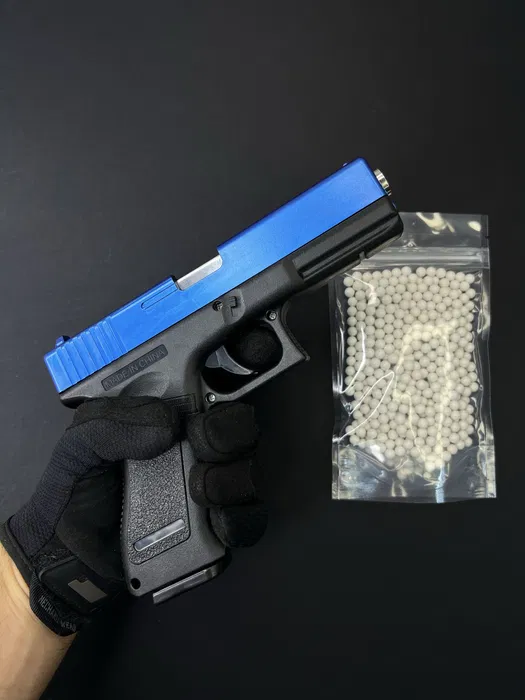 Іграшковий пластиковий пістолет Глок 17 G18 Blue + 500 кульок - Зображення 4