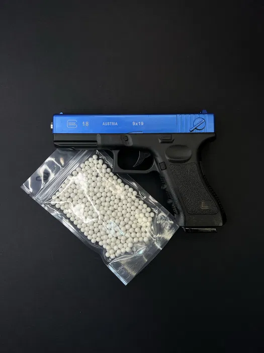 Іграшковий пластиковий пістолет Глок 17 G18 Blue + 500 кульок - Зображення 7