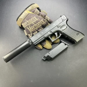Іграшковий металевий пістолет з глушником Glock 17 C15A+ на кульках 6 мм