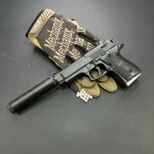 image Іграшковий металевий пістолет Beretta з глушником — модель V1+