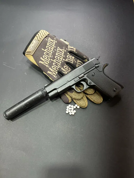 Іграшковий металевий пістолет з глушником Colt Double Eagle — V2+