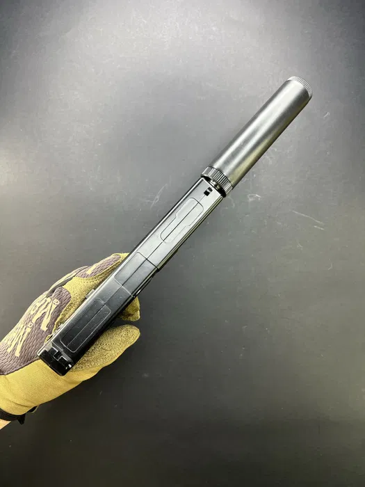 Іграшковий металевий пістолет з глушником Glock 17 C15A+ на кульках 6 мм - Зображення 7