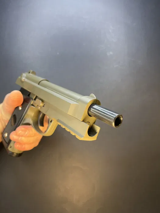 Іграшковий металевий пістолет Beretta M9A3 койот — V22 TAN Vigor, 6 мм, пружинний - Зображення 5