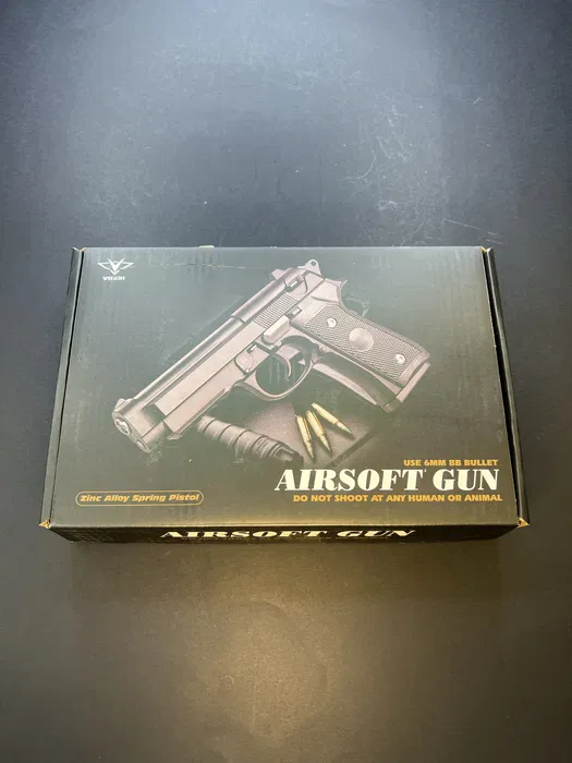 Іграшковий металевий пістолет Beretta M9A3 койот — V22 TAN Vigor, 6 мм, пружинний - Зображення 3