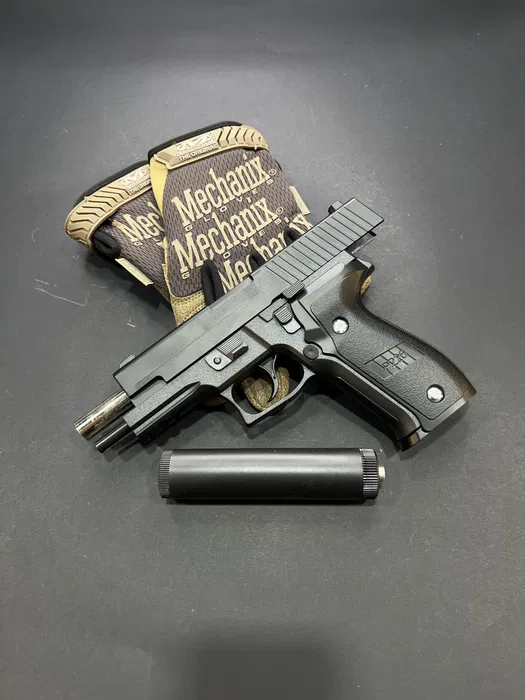 Іграшковий металевий пістолет з глушником Sig Sauer P226 PRO C26+